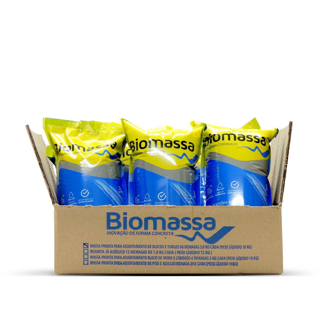 Biomassa Assentamento de Bloco 25kg (6 Unidades) - Biomassa do Brasil