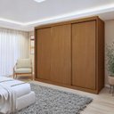 Ver imagem 1 de Guarda Roupa Casal 3 Portas de Correr 100%MDF Monte Rei