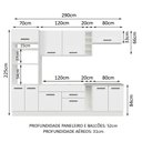 Ver imagem 4 de Armário de Cozinha Completa 290cm Branco Agata Madesa 01