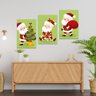 Conjunto de 3 Placas Decorativas Papai Noel em PVC 3mm e Impressão UV-40x60 - 2