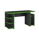 Ver imagem 4 de Mesa Gamer Escrivaninha Para Computador Home Office Nicho CPU 3 Prateleiras Quarto Preta e Verde