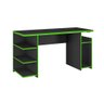 Mesa Gamer Escrivaninha Para Computador Home Office Nicho CPU 3 Prateleiras Quarto Preta e Verde - 4