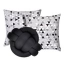 Ver imagem 1 de Kit 2 Almofadas Decorativas cheias mais Almofada Nó Preto