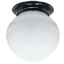 Ver imagem 1 de Plafon Colonial Chapa Preto Globo Leitoso 10x20 Retrô
