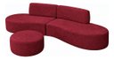 Ver imagem 5 de Sofá e Puff Orgânico Virginia 200cm Sala Suede: Bordô