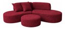 Ver imagem 2 de Sofá e Puff Orgânico Virginia 200cm Sala Suede: Bordô