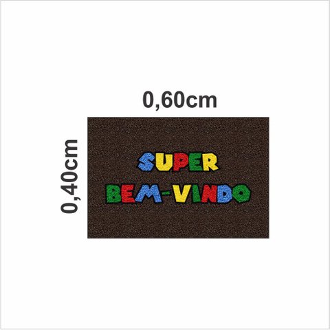 Capacho Divertido para Porta de Entrada Super Bem Vindo