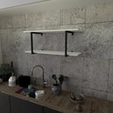 Ver imagem 1 de Prateleira Industrial Suspensa Estante Parede Nicho Branco Cozinha Escritorio Sala Quarto Infantil