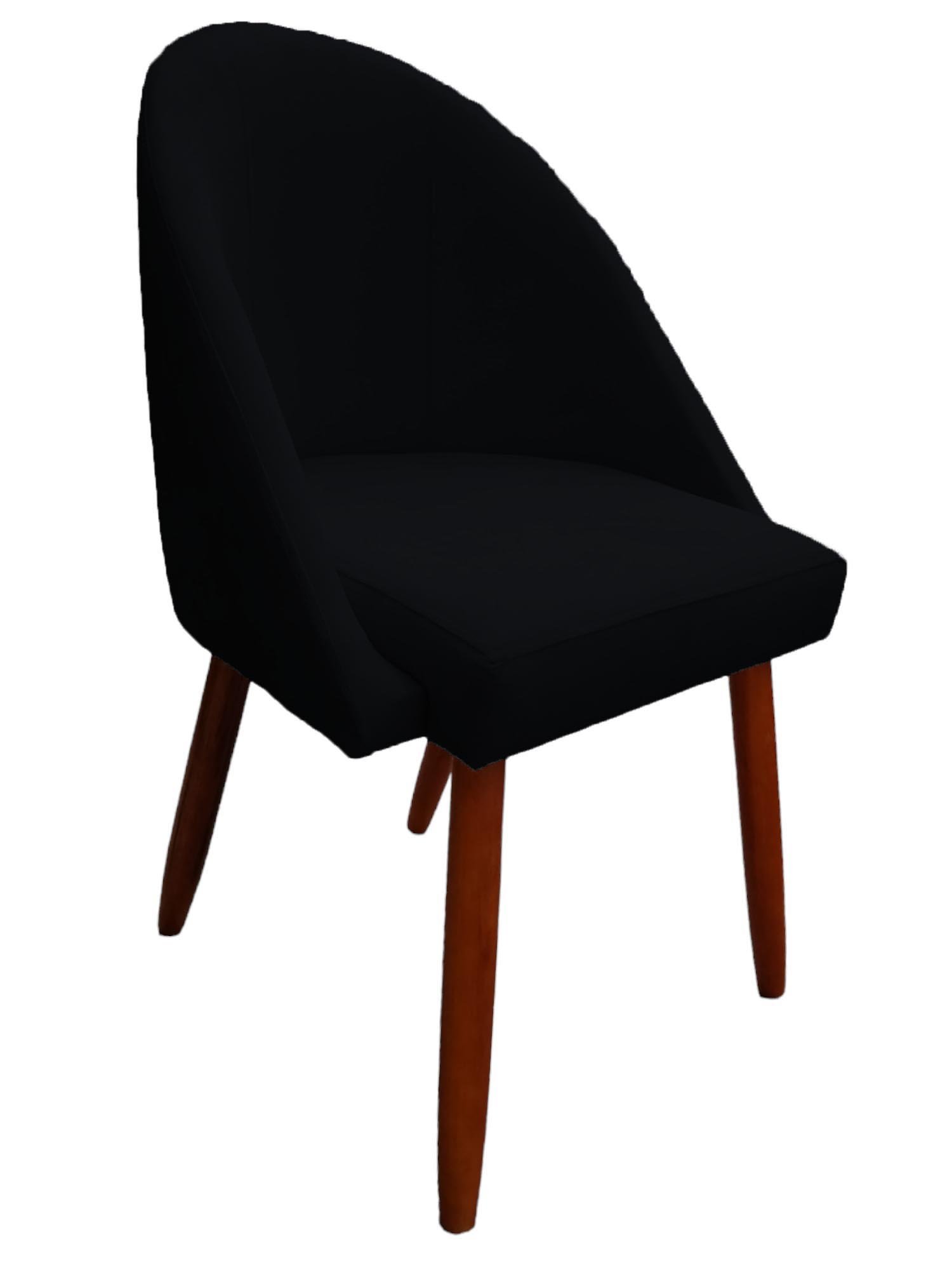 Cadeira Poltrona Arredondada Suede Preto - D'classe Decor - 2
