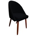 Ver imagem 2 de Cadeira Poltrona Arredondada Suede Preto - D'classe Decor