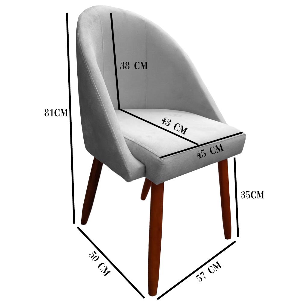 Cadeira Poltrona Arredondada Suede Preto - D'classe Decor - 5
