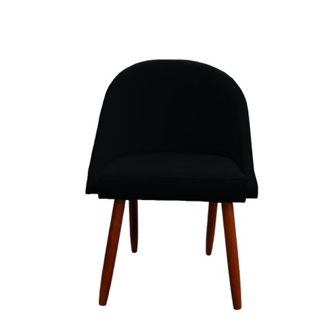 Cadeira Poltrona Arredondada Suede Preto - D'classe Decor