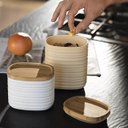 Ver imagem 3 de Cj de 3 Potes Small 500ml em Pláscito 100% Pós Consumo com Tampa Hermétrica de Bamboo - Sortido - T