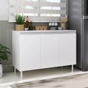 Ver imagem 5 de Balcão Multiuso c/ Tampo 120cm 100%MDF 3 Portas para Cozinha