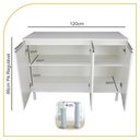 Ver imagem 3 de Balcão Multiuso c/ Tampo 120cm 100%MDF 3 Portas para Cozinha