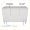 Balcão Multiuso C/ Tampo 120cm 100%mdf 3 Portas para Cozinha - 2