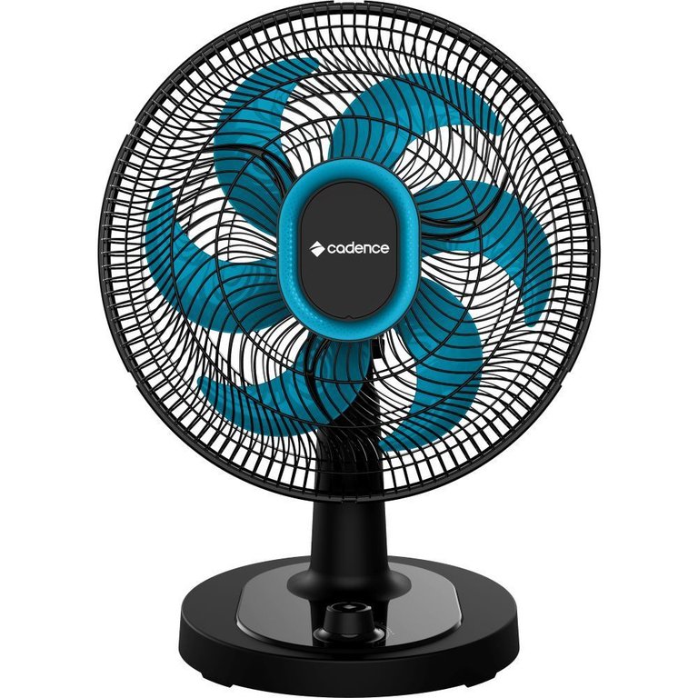 Ventilador de Mesa Cadence Refresh Turbo Pro 6 Pás Preto e Azul vtr420 127v