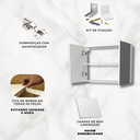 Ver imagem 4 de Armário Móvel Aéreo de Mdf para Banheiro com Espelho sem Fundo 70cm de Largura