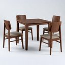Ver imagem 2 de Conjunto de Mesa com 4 Cadeiras 4 Lugares Tampo em MDF Encosto em Madeira Capuccino 80cm Ágape