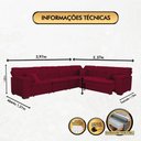 Ver imagem 4 de Sofá Magno 3.97x2.37m de Canto, Retrátil e Reclinável - Vinho