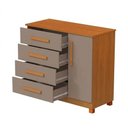 Ver imagem 4 de Cômoda Gaveteiro Grécia 4 Gavetas MDF Puxador Metálico Cinza Infantile