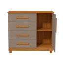 Ver imagem 3 de Cômoda Gaveteiro Grécia 4 Gavetas MDF Puxador Metálico Cinza Infantile