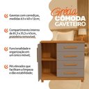 Ver imagem 5 de Cômoda Gaveteiro Grécia 4 Gavetas MDF Puxador Metálico Cinza Infantile