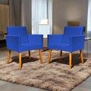 Ver imagem 2 de Kit 3 Poltronas Decorativa para Sala Recepção Consultório Nina Corino Cores Pé Palito 30 Cm Castanho