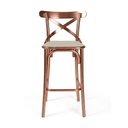 Ver imagem 4 de Conjunto 4 Banquetas Katrina em Aço Cobre com Encosto e Corano para Bancada Gourmet Home - Bege