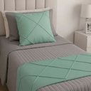 Ver imagem 3 de Peseira Drapeada Veludo Luxo 1,60x0,50m Dupla Face cama solteiro Verde Menta