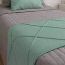 Ver imagem 5 de Peseira Drapeada Veludo Luxo 1,60x0,50m Dupla Face cama solteiro Verde Menta