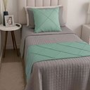 Ver imagem 1 de Peseira Drapeada Veludo Luxo 1,60x0,50m Dupla Face cama solteiro Verde Menta