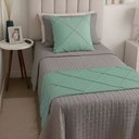 Ver imagem 4 de Peseira Drapeada Veludo Luxo 1,60x0,50m Dupla Face cama solteiro Verde Menta