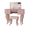 Penteadeira Infantil Camarim Espelho Verdade e Banqueta para Crianças:rose - 2
