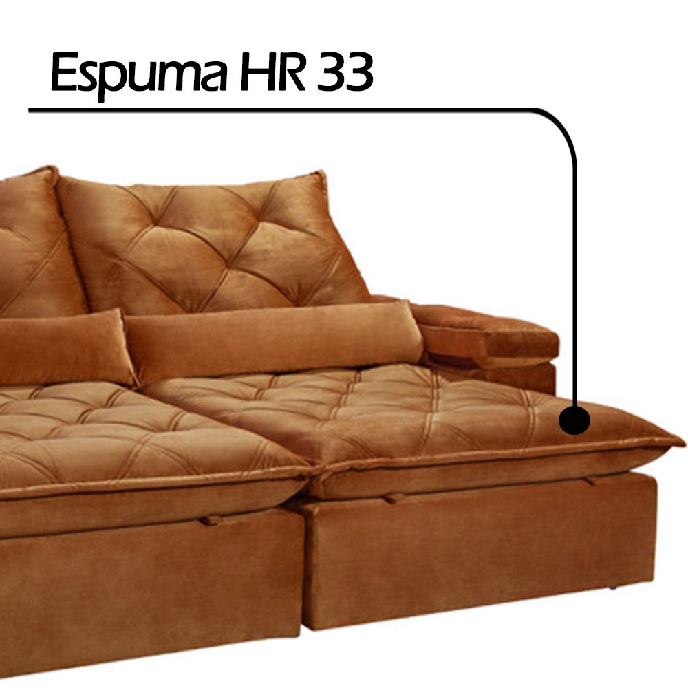 Sofá 5 Lugares Retrátil e Reclinável 2,56 mts Hamburgo Sistema