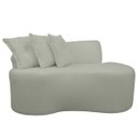 Ver imagem 1 de Sofá Curvo 2 Lugares Feijão Orgânico Divã Suede Cinza Claro + Brindes