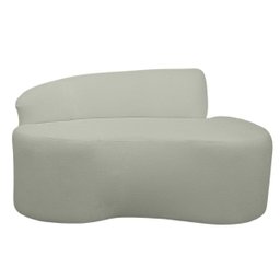 Sofá Curvo 2 Lugares Feijão Orgânico Divã Suede Cinza Claro + Brindes - 6
