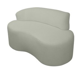 Sofá Curvo 2 Lugares Feijão Orgânico Divã Suede Cinza Claro + Brindes - 5