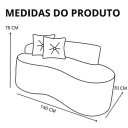 Sofá Curvo 2 Lugares Feijão Orgânico Divã Suede Cinza Claro + Brindes - 7