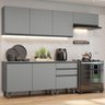 Armário de Cozinha Completa 260cm Cinza Nice Madesa 12 - 1