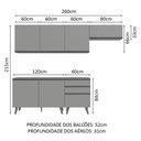 Ver imagem 4 de Armário de Cozinha Completa 260cm Cinza Nice Madesa 12