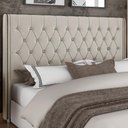 Ver imagem 6 de Cabeceira Cama Box King 195cm Estofada Frizza P05 Veludo Bege