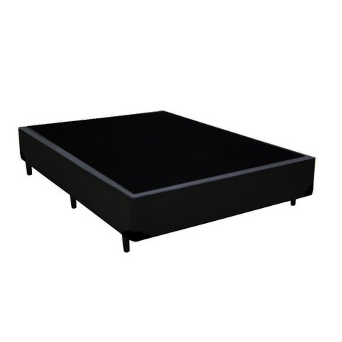 Base Box Casal Blindado NK Camas Sintético Preto 40x138x188