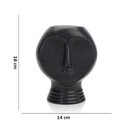 Ver imagem 5 de Vaso Decorativo Rosto em Cerâmica Preto 18x14 cm - D’Rossi