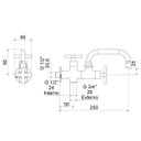 Ver imagem 2 de Torneira para Tanque com Adaptador para Máquina de Lavar 1175 C28 Meber Metais