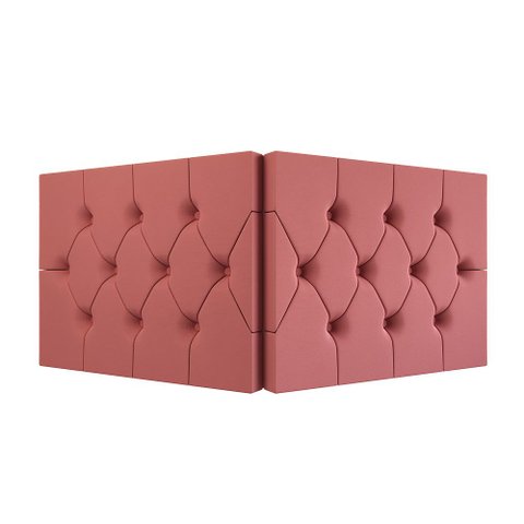 Cabeceira Queen Elisa Suede Capitonê Estofada Design Clássico e Sofisticado - Rosa