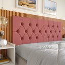 Ver imagem 2 de Cabeceira Queen Elisa Suede Capitonê Estofada Design Clássico e Sofisticado - Rosa