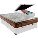 Ver imagem 1 de Cama Box Baú Branco e Colchão Anjos Star Pillow In Molas Ensacadas Casal Anjos