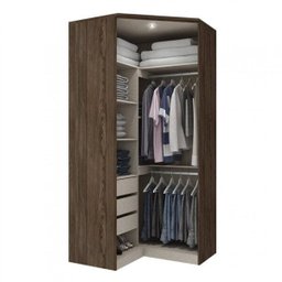 Guarda-Roupa Canto Modulado com Espelho 2 Portas Diamante Henn - 3 Guarda-Roupa Canto Modulado com Espelho 2 Portas Diamante Henn - 3