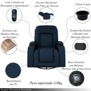 Ver imagem 3 de Poltrona do Papai Reclinável Giratória e Balanço Sala de Cinema Crihs com Massagem e Aquecimento PU